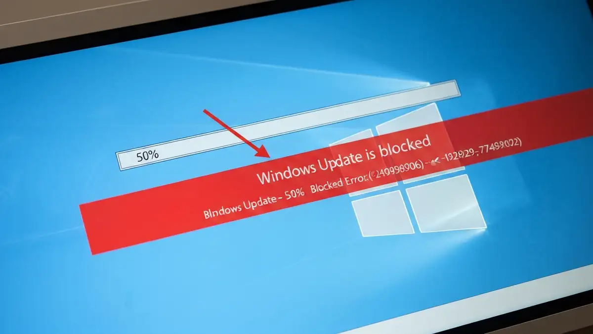 Ekran Windows Update blokada instalacji aktualizacji
