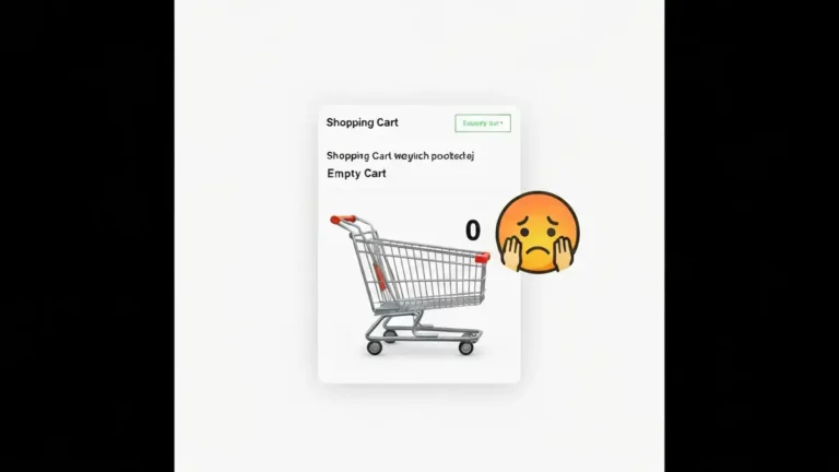 Pusty koszyk na Allegro z komunikatem o braku produktów