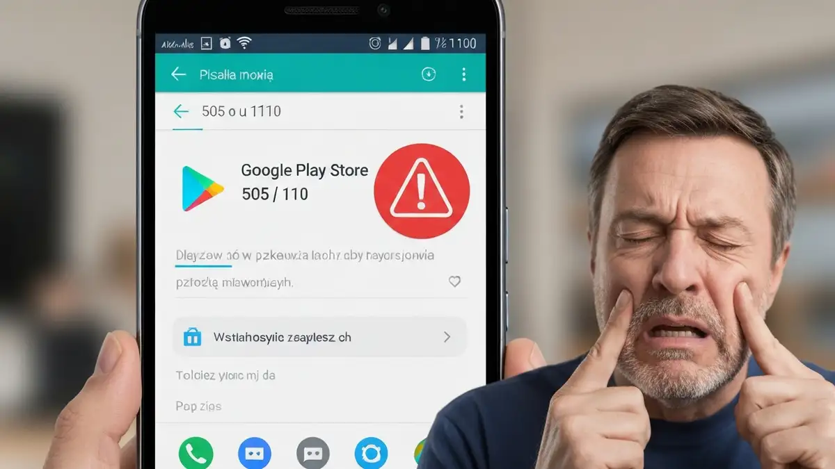 Ekran Android z błędem instalacji aplikacji w Google Play Store – komunikat o błędzie 505