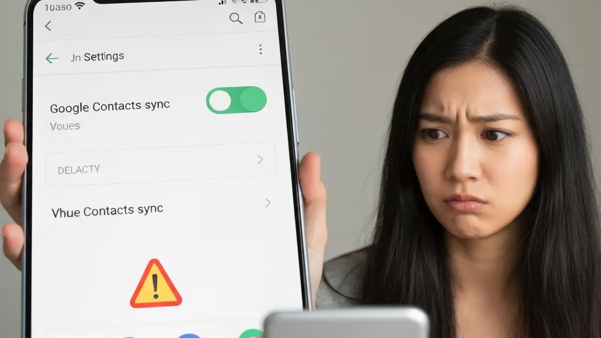 Ekran ustawień Android z wyłączoną synchronizacją kontaktów Google