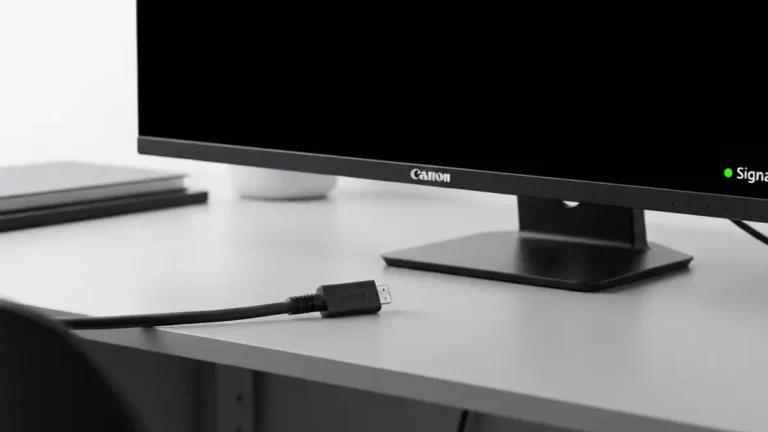 Monitor z wyłączonym sygnałem DisplayPort – czarny ekran bez sygnału