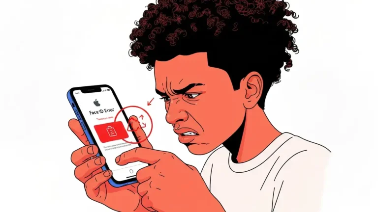 iPhone z wyświetlonym ekranem Face ID nie działa - ilustracja problemu