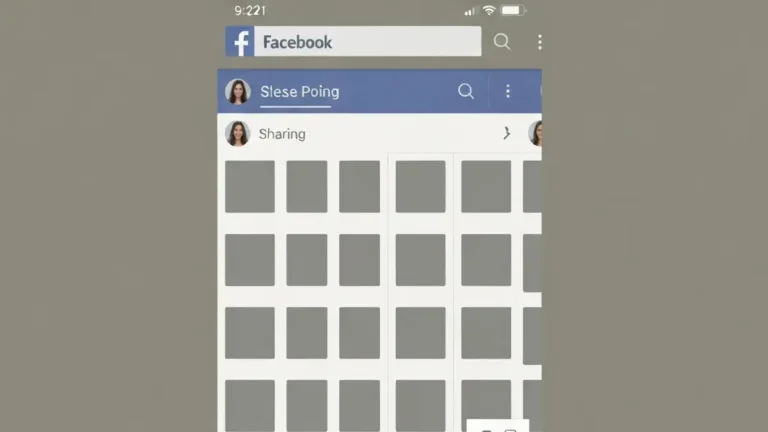 Ekran smartfona z szarymi kwadratami zamiast zdjęć na Facebooku