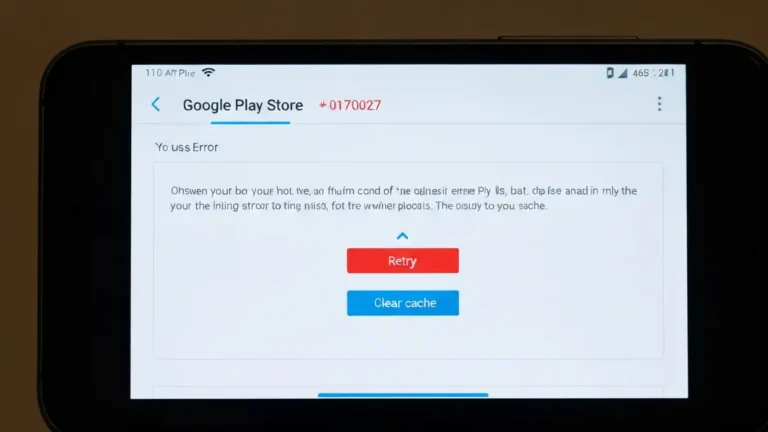 Ekran błędu Google Play z kodem błędu na smartfonie z systemem Android