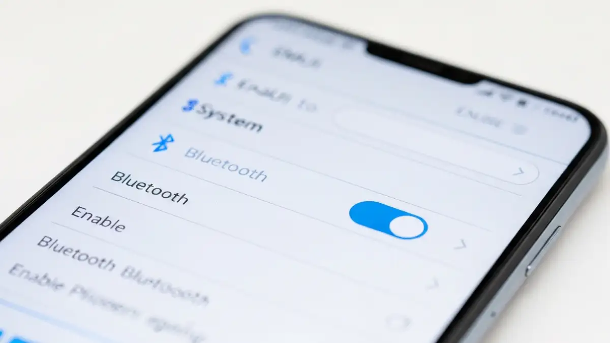 Telefon Huawei z ikoną Bluetooth w panelu ustawień sieci