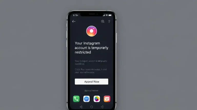 Ekran Instagrama ze zablokowanym kontem i przyciskiem odwołania