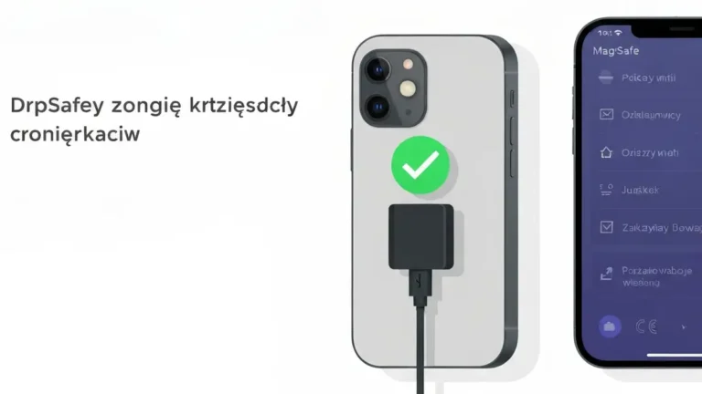 iPhone z ładowarką MagSafe podłączonym do magnetu