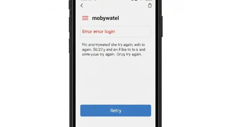 Ekran błędu logowania w aplikacji mObywatel na telefonie z systemem Android