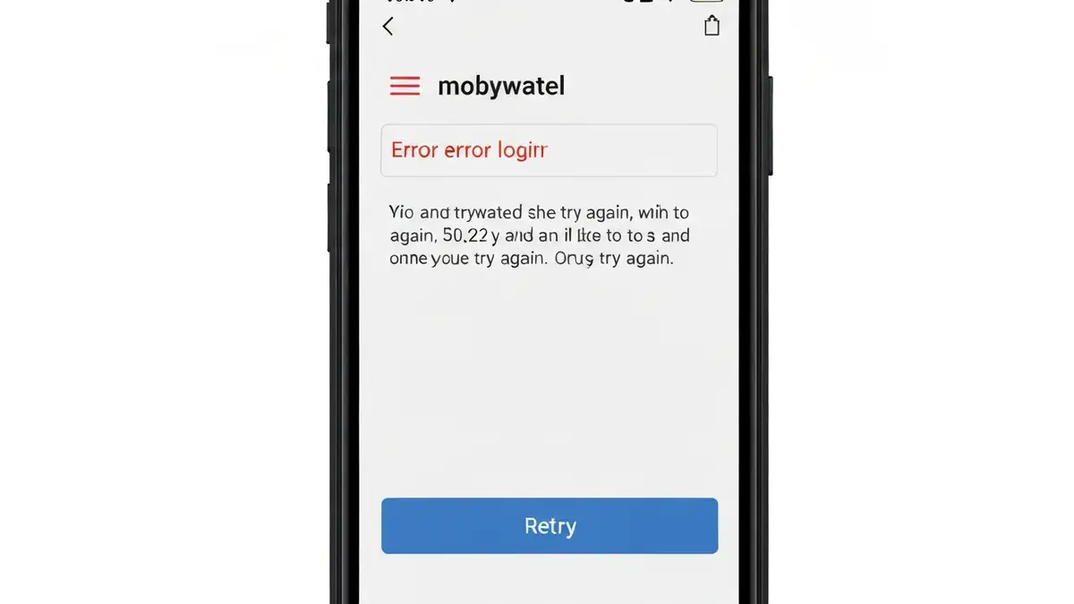 Ekran błędu logowania w aplikacji mObywatel na telefonie z systemem Android