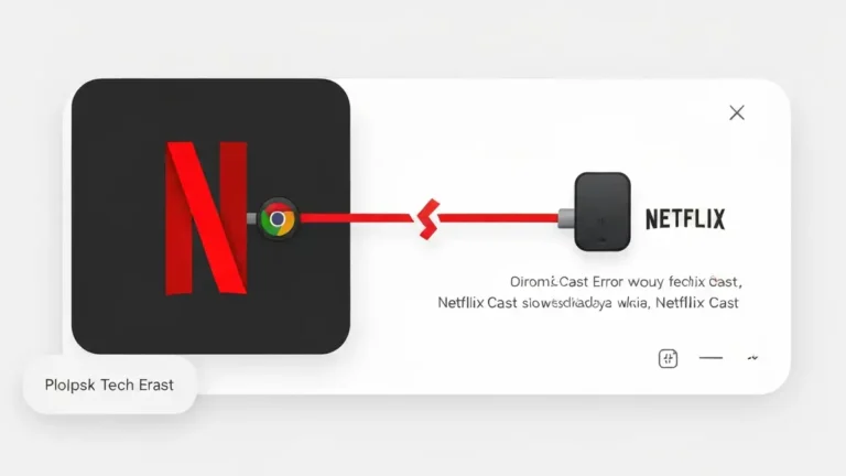 Ikona błędu Cast Netflix z ikoną Chromecasta połączoną czerwoną linią przerwania