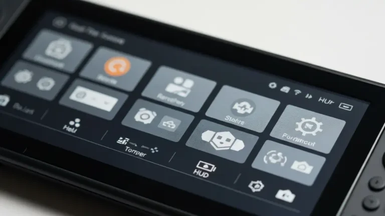 Nintendo Switch OLED z widocznym wypaleniem ekranu - ghost image menu na ekranie konsoli