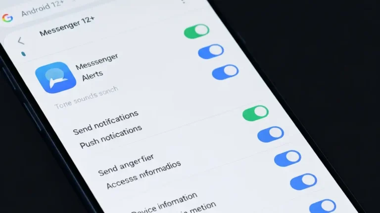 Ekran smartfona Android pokazujący ustawienia powiadomień Messengera