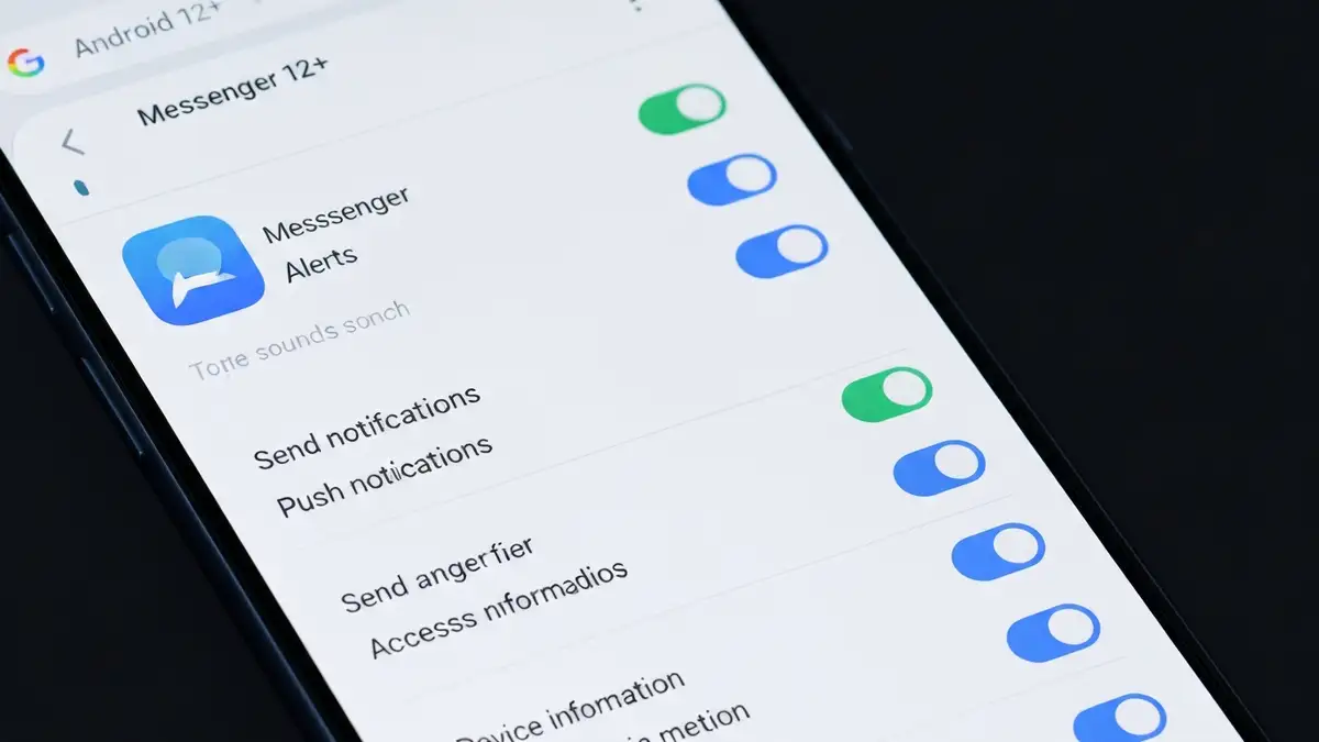Ekran smartfona Android pokazujący ustawienia powiadomień Messengera