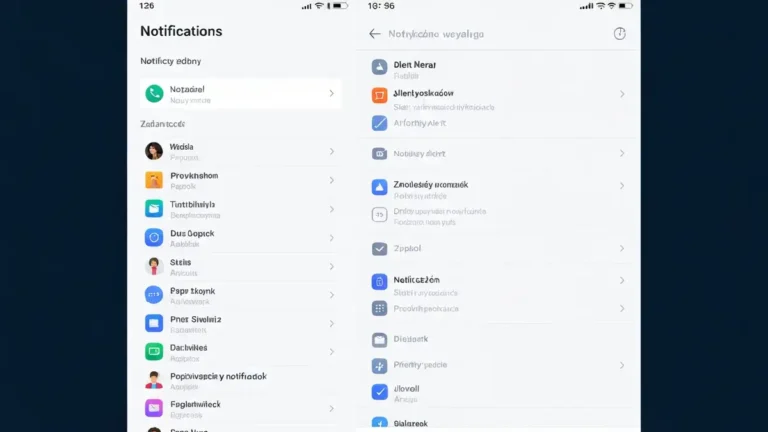 Ekran Samsung One UI z menu Ustawienia i sekcją Powiadomienia dla aplikacji