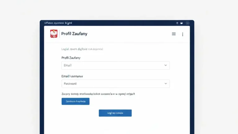 Ekran logowania do Profilu Zaufanego z formularzem wpisania loginu i hasła