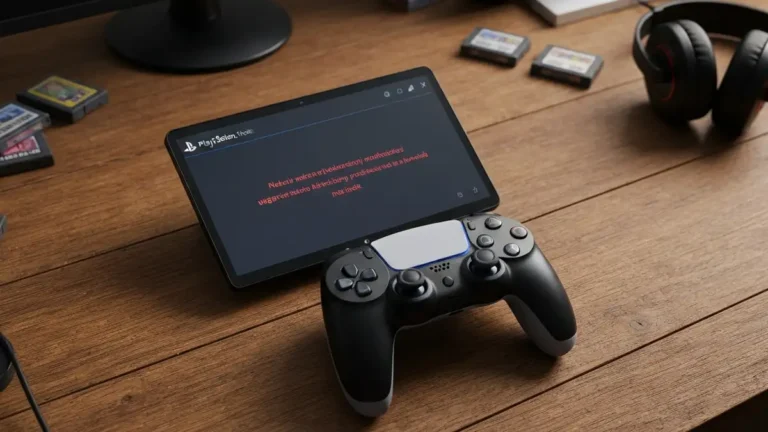 PS5 ekran logowania do konta PSN z komunikatem błędu uwierzytelnienia