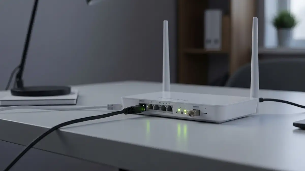 Router z włączonymi wskaźnikami LED - diagnostyka braku internetu