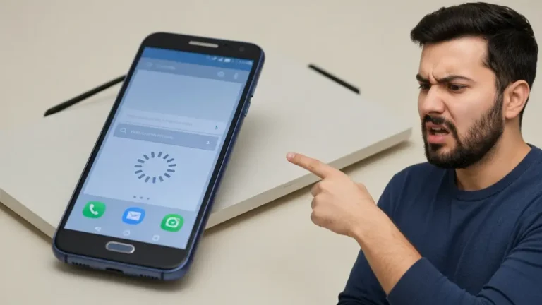 Ekran telefonu Samsung pokazujący zawieszenie się systemu operacyjnego Android