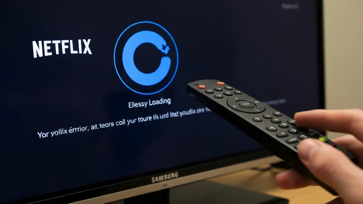 Samsung Smart TV z wyświetlonym błędem aplikacji Netflix
