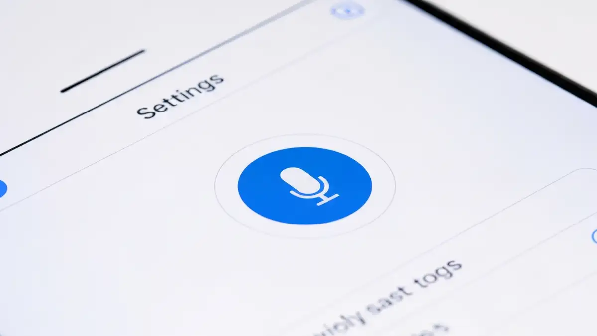 Ekran iPhone'a z wyświetlonym Siri i interfejsem ustawień asystenta głosowego