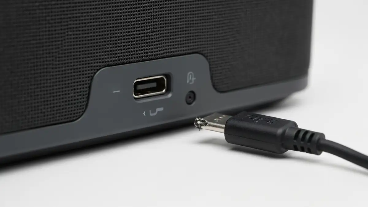 Sony głośnik Bluetooth z portem USB-C i uszkodzonym kablem ładowania