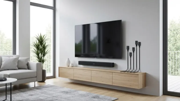 Soundbar podłączony do telewizora Samsung - schemat prawidłowego ustawienia bez echa