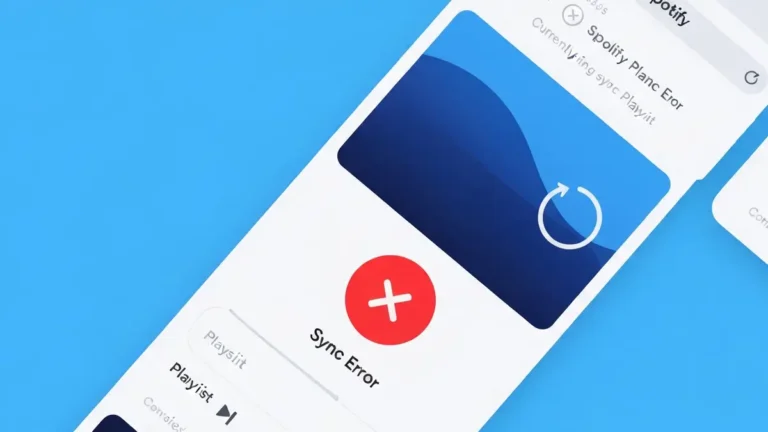 Spotify aplikacja z ikoną błędu synchronizacji playlist na telefonie