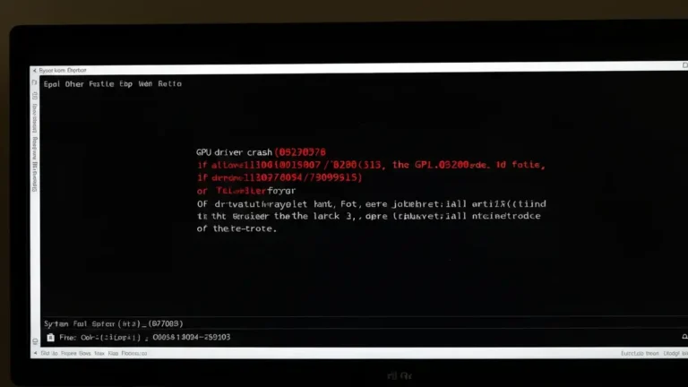 Ekran z komunikatem błędu sterownika grafiki w systemie Windows – czarny ekran z kodem błędu