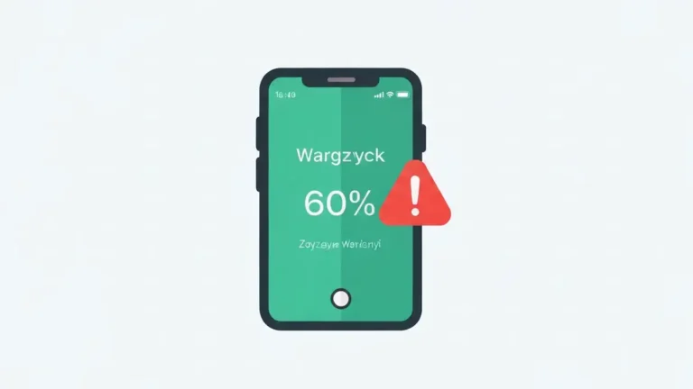 Telefon z ikoną ładowania na ekranie i wykresem baterii nie rosnący w górę