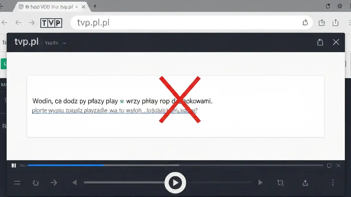 Ekran błędu TVP VOD nie działa - film się nie odtwarza w przeglądarce Chrome