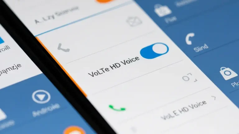 Ekran ustawień Android z włączonym VoLTE i wskaźnikiem HD Voice