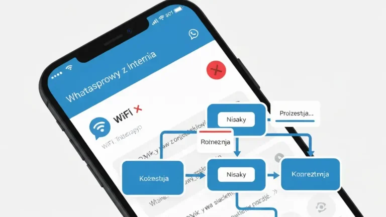 WhatsApp z ikonką WiFi na telefonie - diagnoza braku połączenia