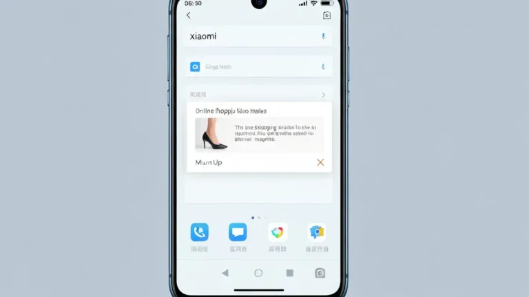 Ekran telefonu Xiaomi MIUI pokazujący wyskakującą reklamę z przyciskiem zamknięcia