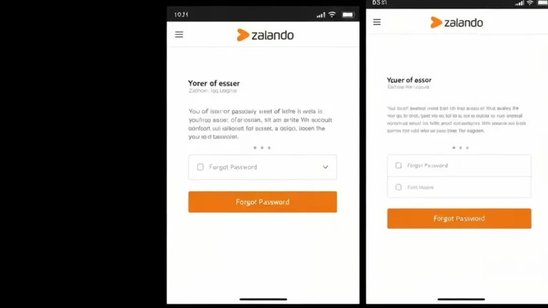 Ekran logowania Zalando z komunikatem błędu i przyciskami resetowania hasła
